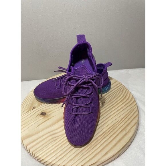Wanted Affinity Tennis Shoes Purple  Rainbow Sole Size 8 - Picture 1 of 7